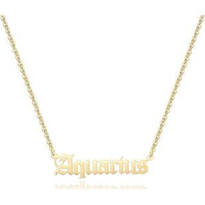 18K Gold Plated Astrology Necklace for Women Jewelry,12 Zodiac Pendant Horoscope